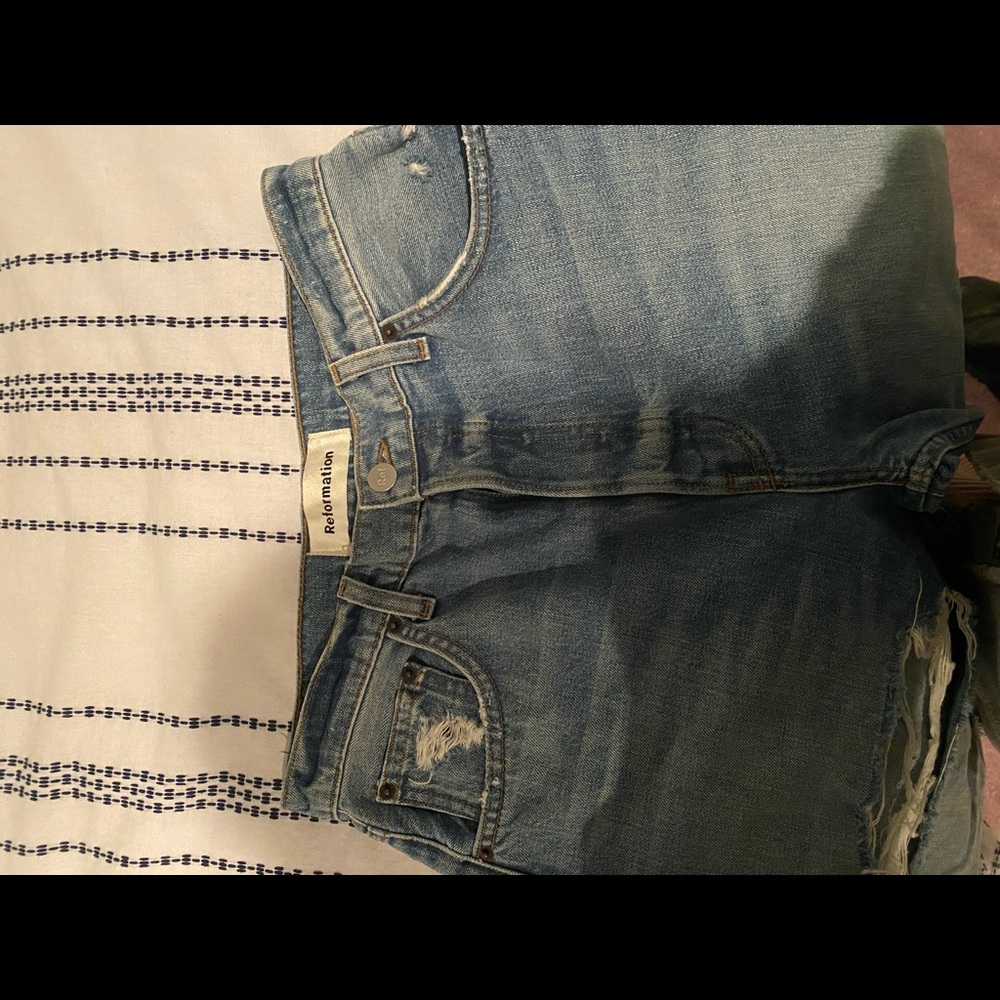 Reformation Cynthia High Rise Destroyed Jean - Picture 8 of 10
